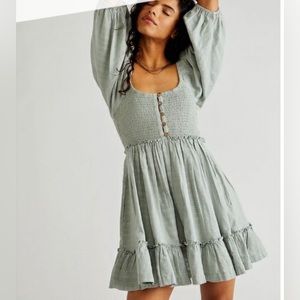 Free People Endless Summer Smocked Mini Dress